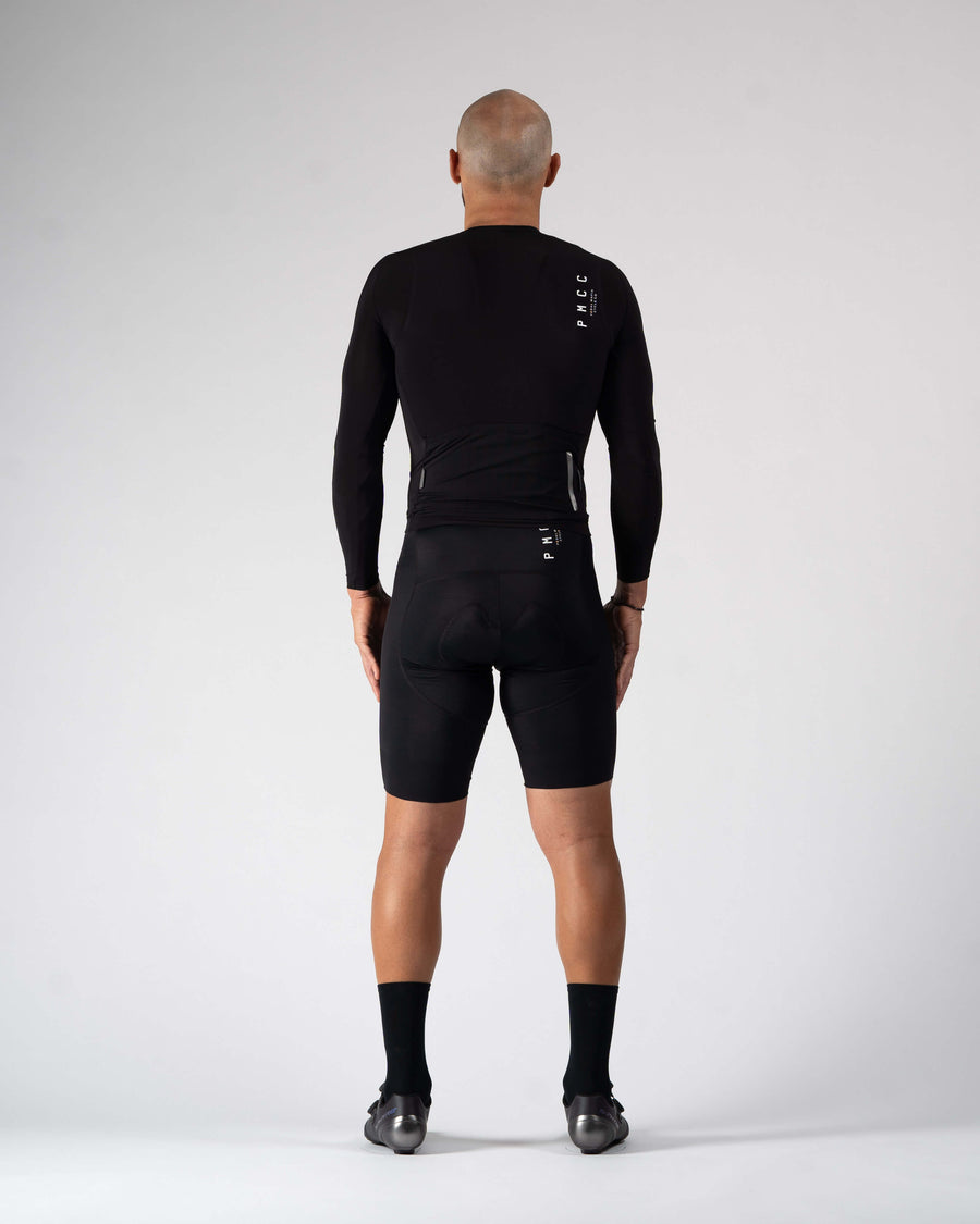 Mens Long Sleeve PMCC Jersey - Black White S22 – Pedal Mafia Australia