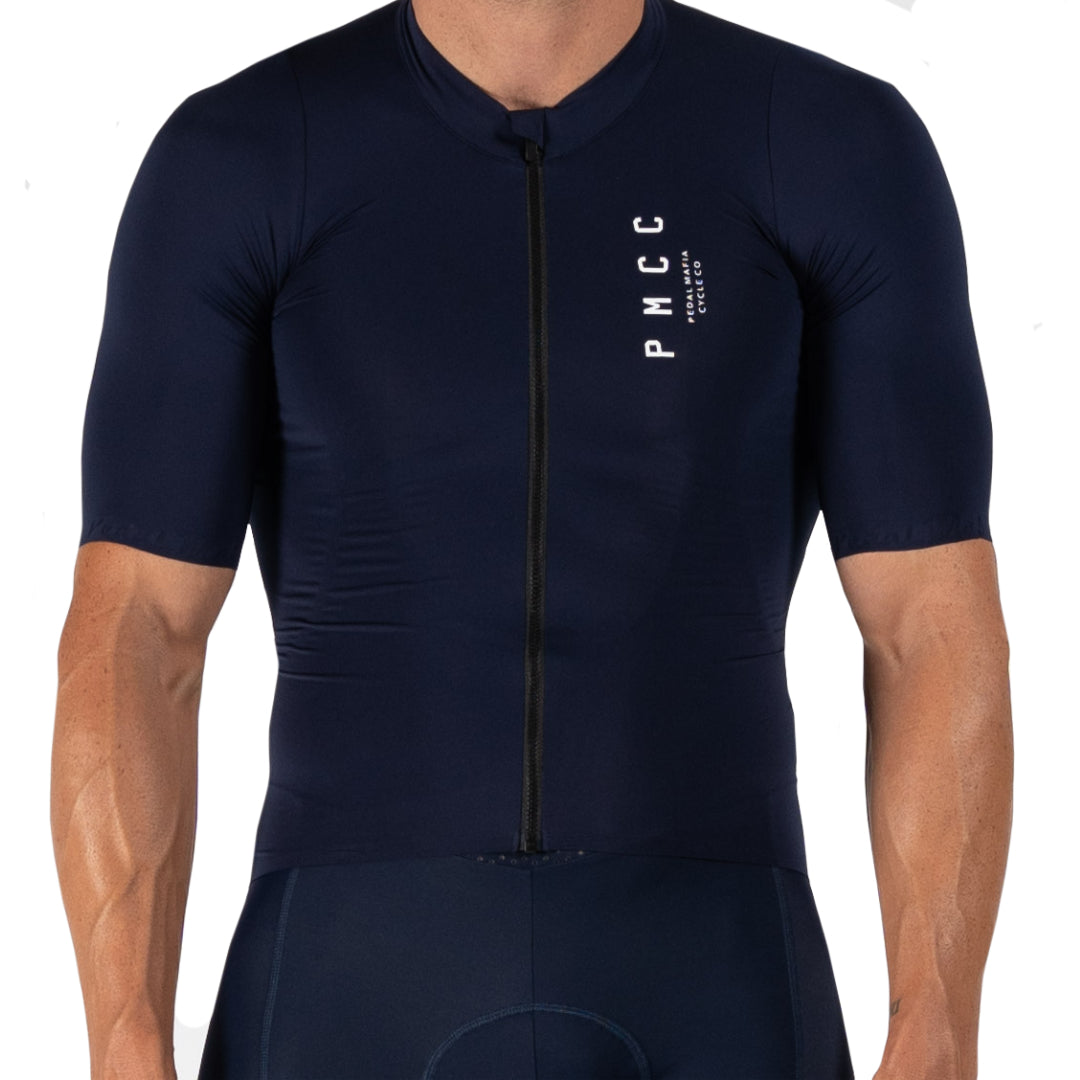 Mens Pmcc Cycling Jersey - Navy White V2 | Pedal Mafia | Pedal Mafia  Australia